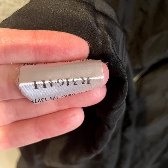 Sandro Paris Dress Womens 2 Black Short Sleeve Mini Silk Tie Neck Evening Event - Picture 12 of 12